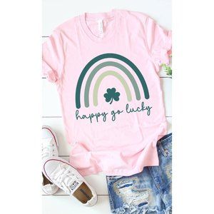 Happy Go Lucky Rainbow Shamrock T-Shirt